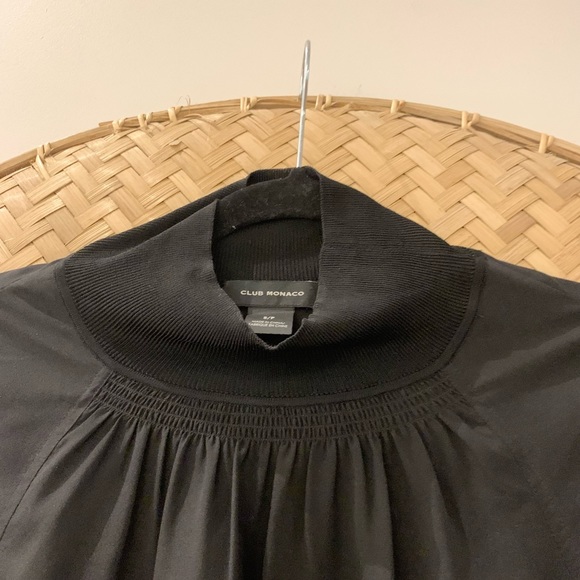 GORGEOUS BLACK CLUB MONACO BLOUSE W/ RUCHING DETAIL - SMALL - Picture 11 of 11
